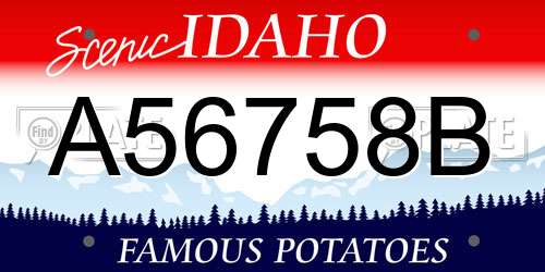 A56758B Idaho License Plate