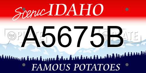 A5675B Idaho License Plate