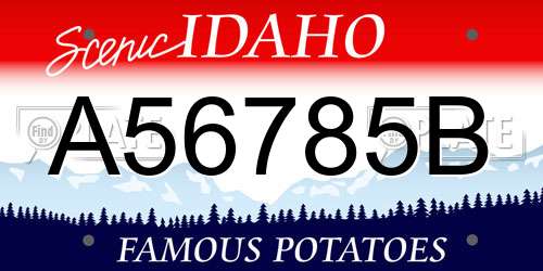 A56785B Idaho License Plate