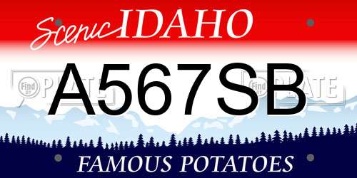A567SB Idaho License Plate