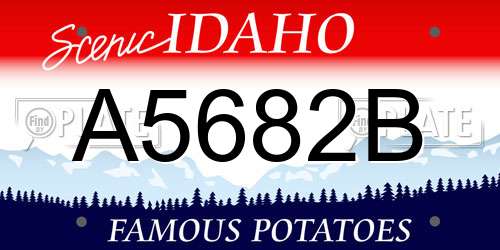 A5682B Idaho License Plate