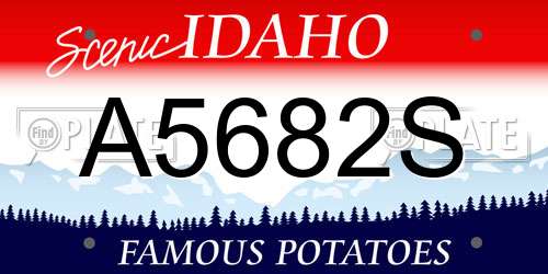 A5682S Idaho License Plate