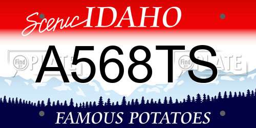 A568TS Idaho License Plate