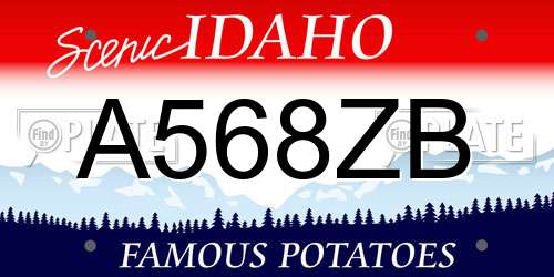 A568ZB Idaho License Plate