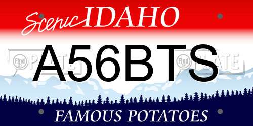 A56BTS Idaho License Plate