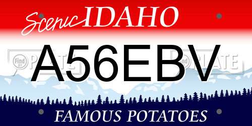 A56EBV Idaho License Plate