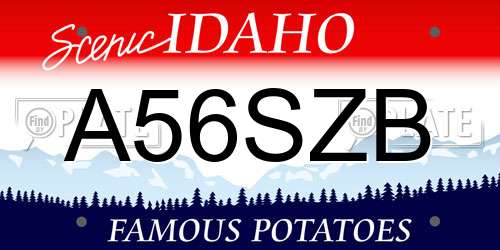 A56SZB Idaho License Plate