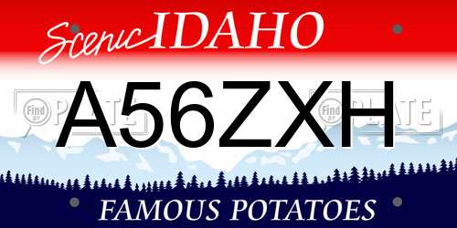 A56ZXH Idaho License Plate