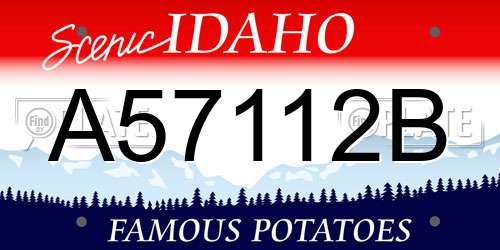 A57112B Idaho License Plate