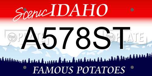 A578ST Idaho License Plate