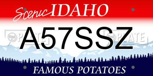 A57SSZ Idaho License Plate