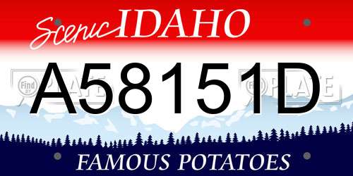 A58151D Idaho License Plate