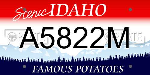 A5822M Idaho License Plate