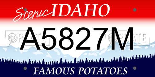 A5827M Idaho License Plate