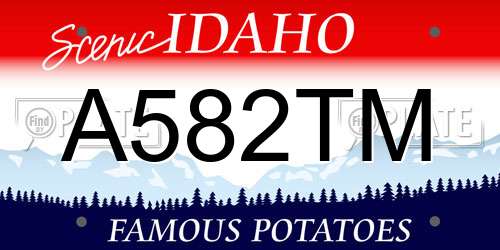 A582TM Idaho License Plate