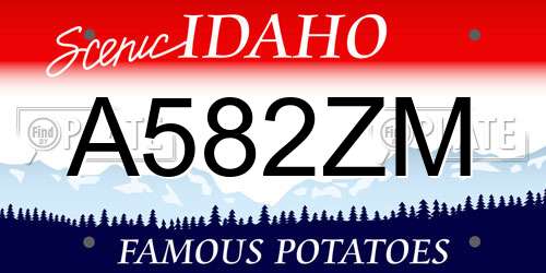 A582ZM Idaho License Plate