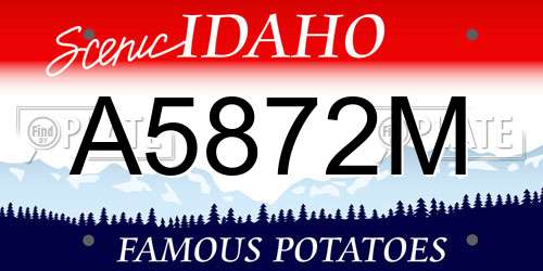 A5872M Idaho License Plate