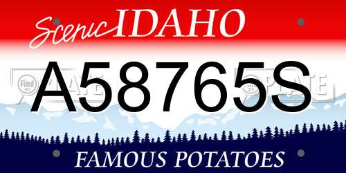 A58765S Idaho License Plate