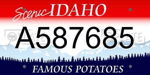 A587685 Idaho License Plate