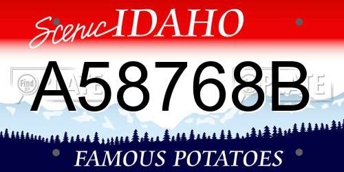 A58768B Idaho License Plate