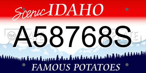 A58768S Idaho License Plate