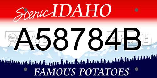 A58784B Idaho License Plate