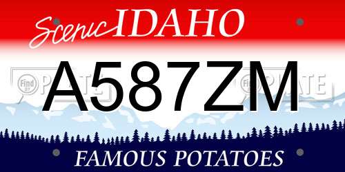 A587ZM Idaho License Plate