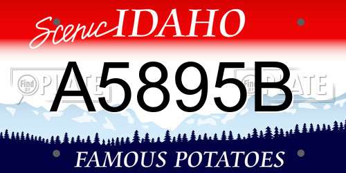 A5895B Idaho License Plate