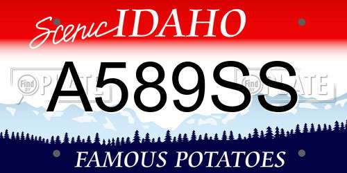 A589SS Idaho License Plate