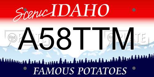 A58TTM Idaho License Plate