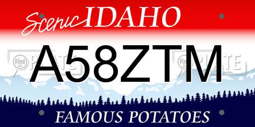 A58ZTM Idaho License Plate