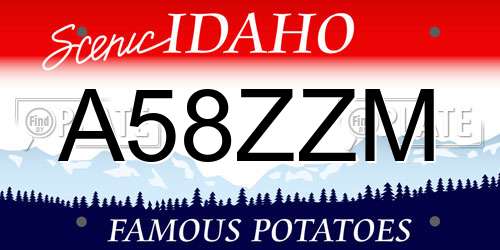 A58ZZM Idaho License Plate