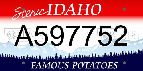 A597752 Idaho License Plate