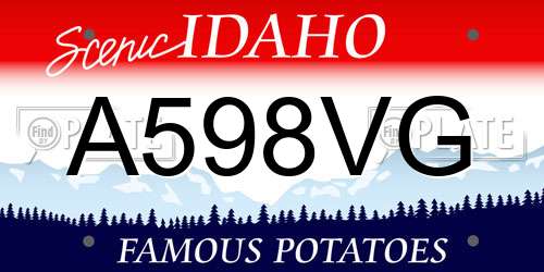 A598VG Idaho License Plate