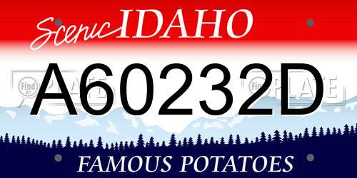 A60232D Idaho License Plate