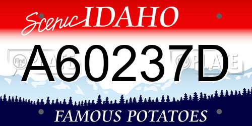 A60237D Idaho License Plate