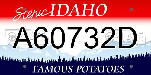 A60732D Idaho License Plate