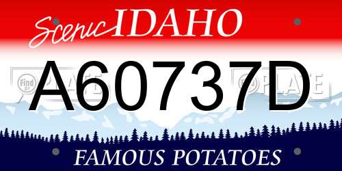 A60737D Idaho License Plate