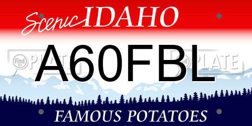 A60FBL Idaho License Plate