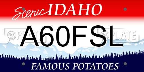 A60FSL Idaho License Plate