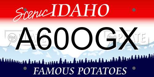 A60OGX Idaho License Plate