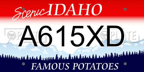 A615XD Idaho License Plate