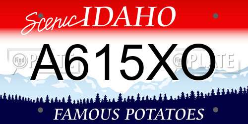 A615XO Idaho License Plate