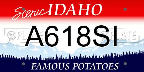 A618SI Idaho License Plate