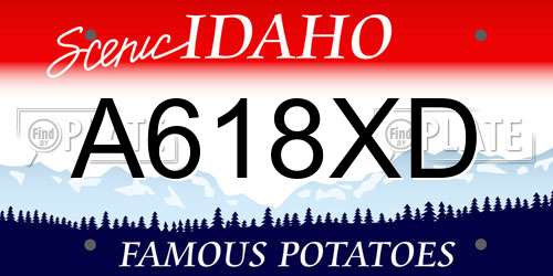 A618XD Idaho License Plate