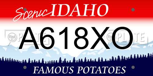 A618XO Idaho License Plate