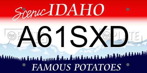 A61SXD Idaho License Plate