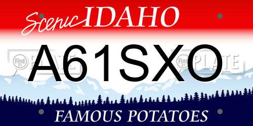 A61SXO Idaho License Plate
