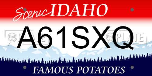 A61SXQ Idaho License Plate