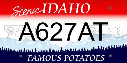 A627AT Idaho License Plate